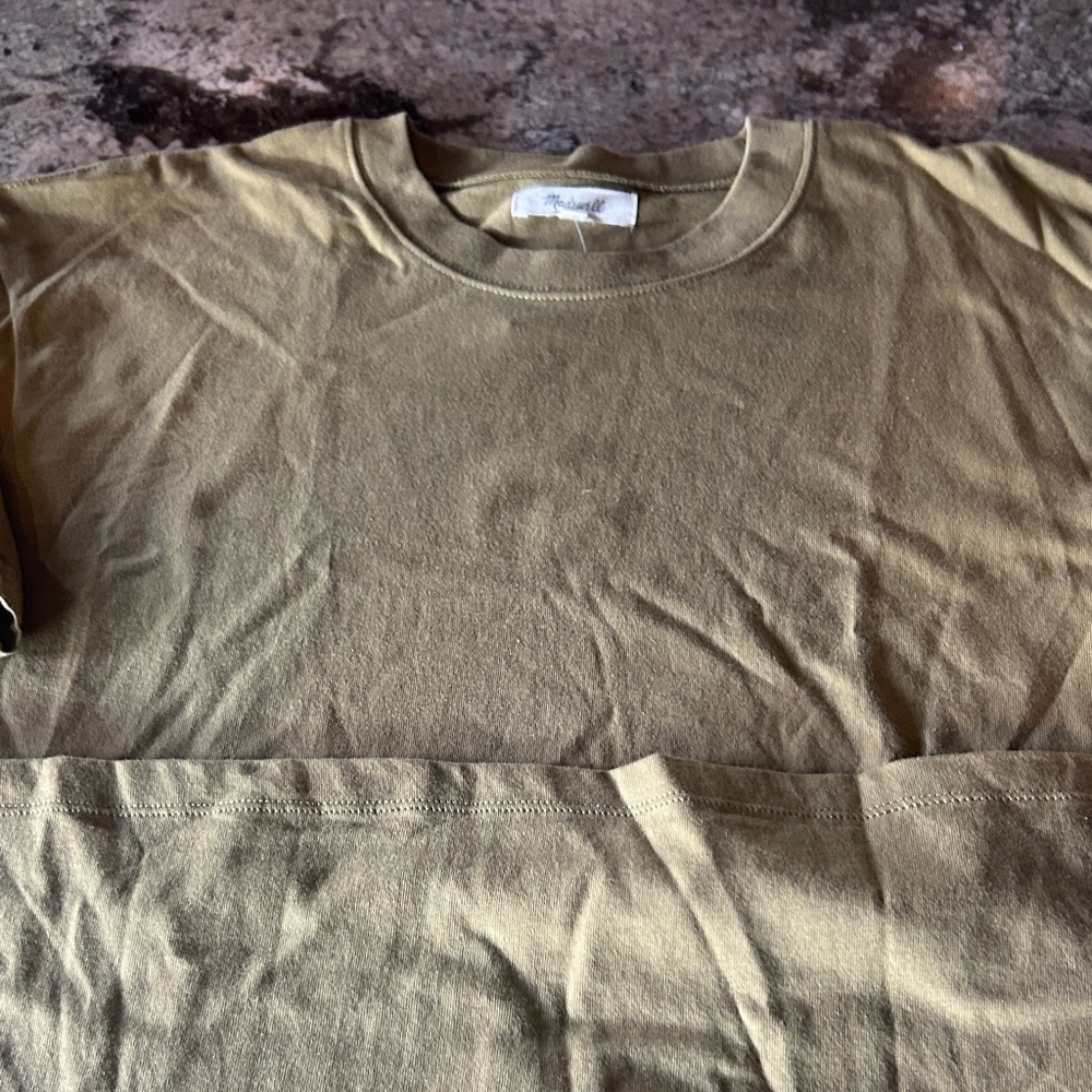 MADEWELL NWT Nordstrom Olive Green TShirt Dress- Size L COMFY but stylish NEW - Picture 5 of 6